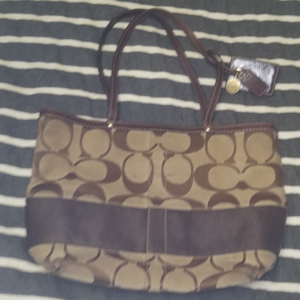 Brown Coach Logo Carryall
